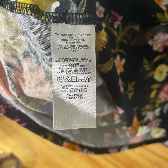 Loft Dark Floral Ruffle Hem Blouse - Picture 5 of 5